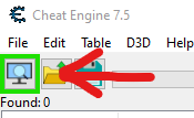 Cheat Engine process selection example
