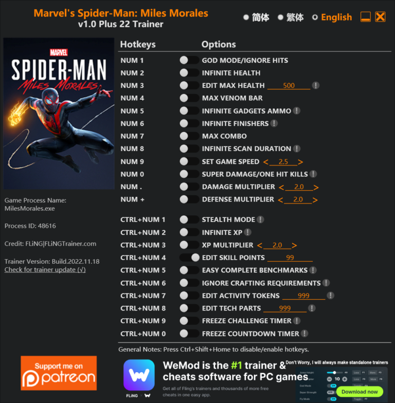 Marvel's Spider-Man: Miles Morales - Cheats, Trainers, Codes - Games ...